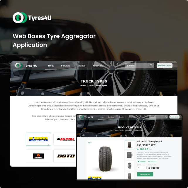 Web Based Tyre Aggregator Application